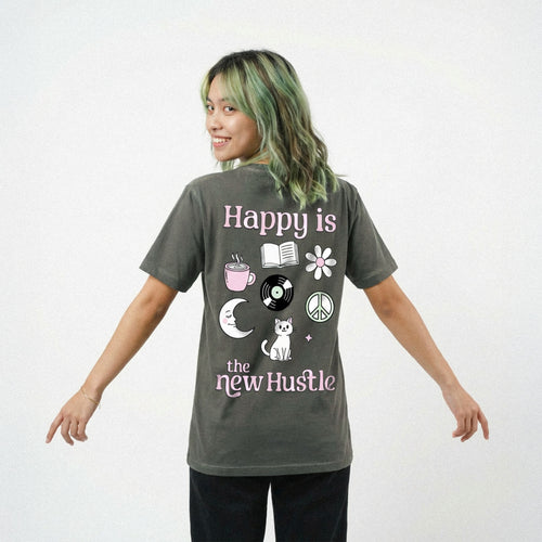 Happy is the New Hustle Tee ☕📚✨